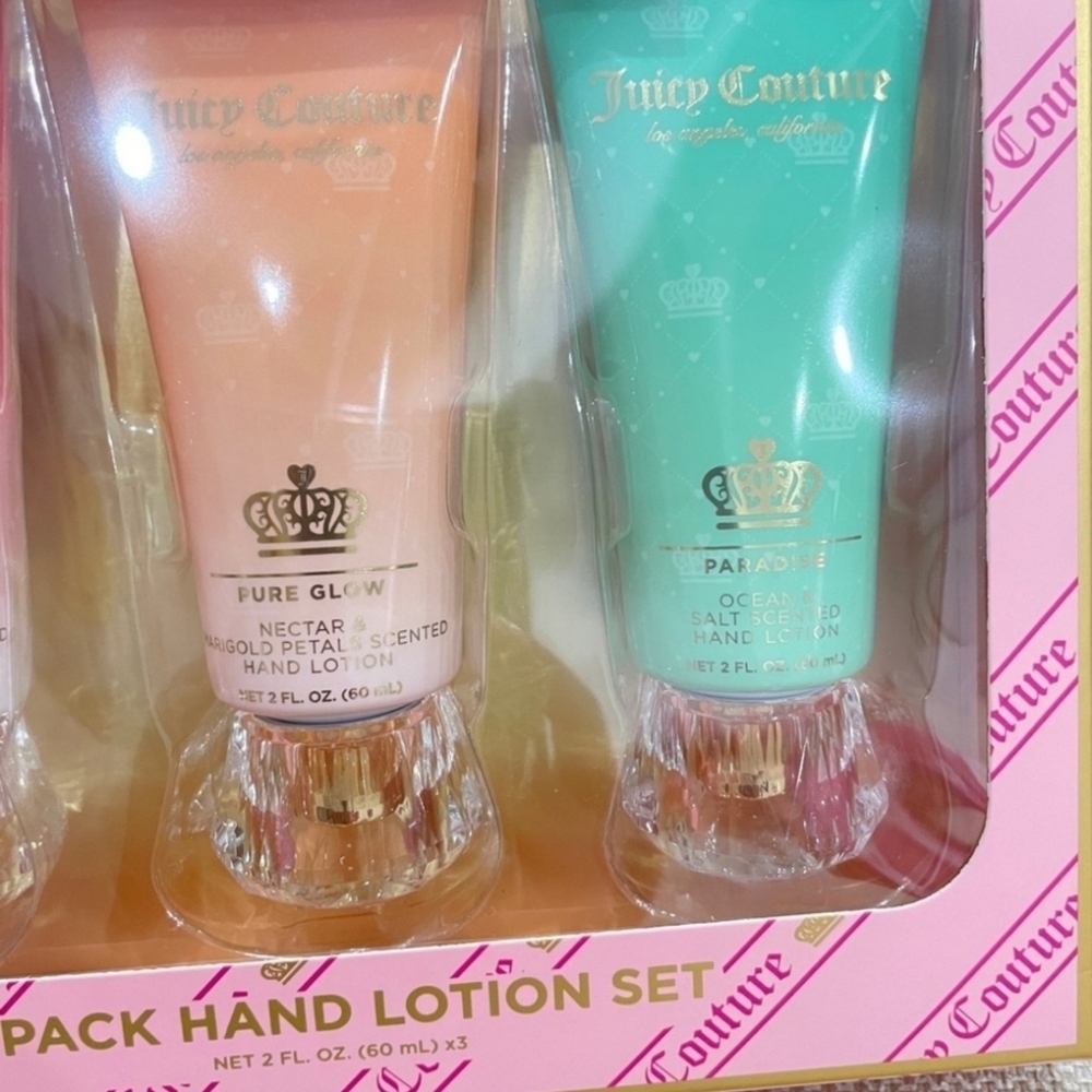 💙▪️Juicy Couture▪️ Hand Lotion Set - Pink, Cream, Green 3 Pieces! - Picture 3 of 3
